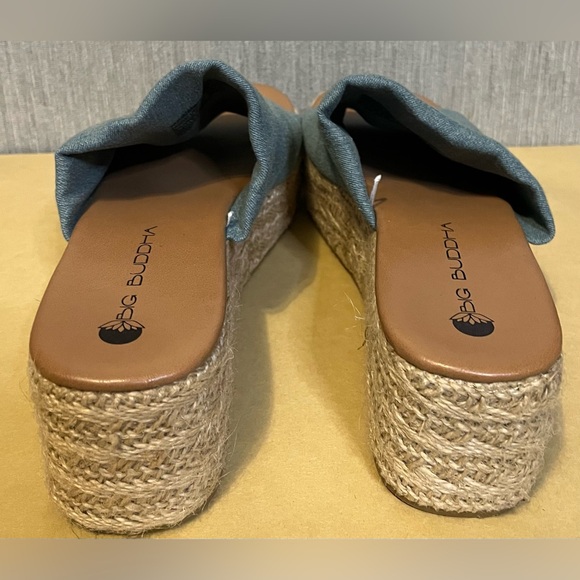 Big Buddha Denim Espadrille Platform Sandals size 10 - Picture 6 of 11